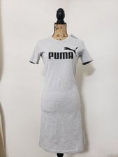 PUMA Grey Cotton T-shirt Dress Short Sleeve Size Small Women's NWT