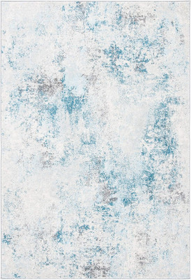 Tulum Collection Accent Rug - 2' X 5', Ivory & Blue, Modern Abstract Design, Non