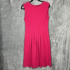 Lauren Ralph Lauren 10 Fit & Flare Dress Pink Sleeveless Round Neck Stretch Zip