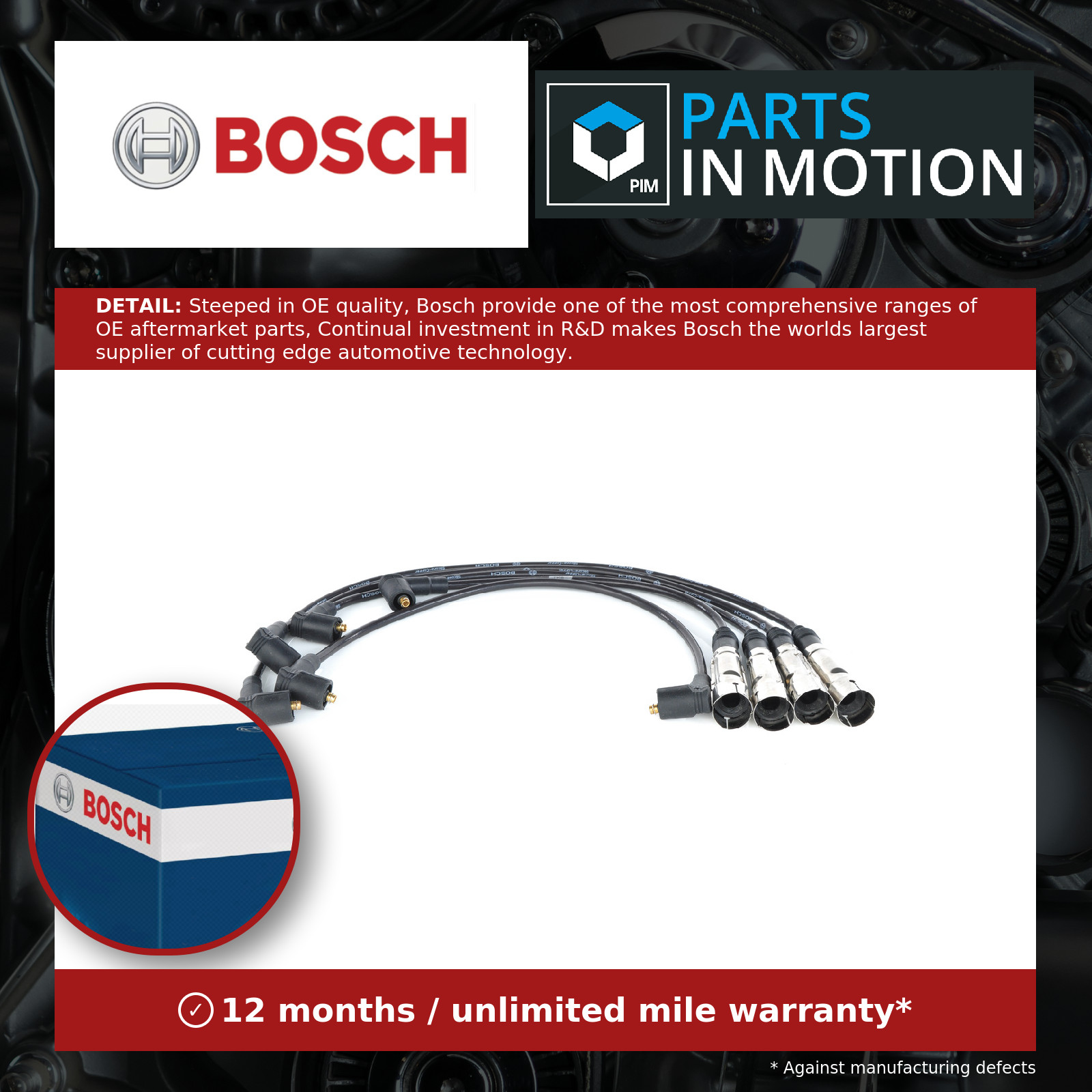 HT Leads Ignition Cables Set fits VW POLO 6V5, Mk3 1.4 95 to 99 Bosch VOLKSWAGEN