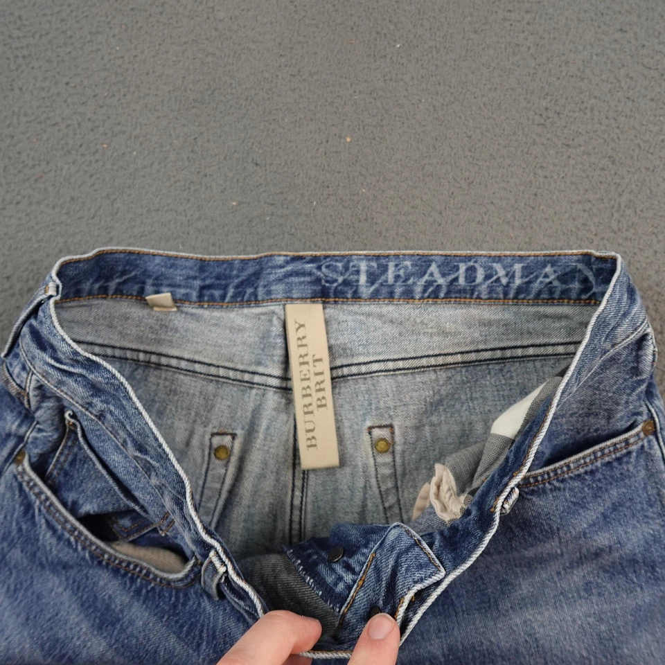 Burberry Brit Steadman Jeans Mens 35R 35x34 Blue Slim Fit Denim Straight Leg - Image 3 of 4