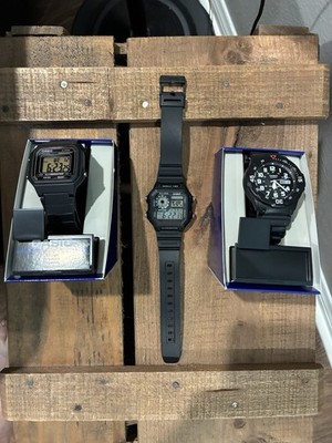 Casio Watch Lot   AE-1200 (Casio Royale), MRW-200H, W-217H
