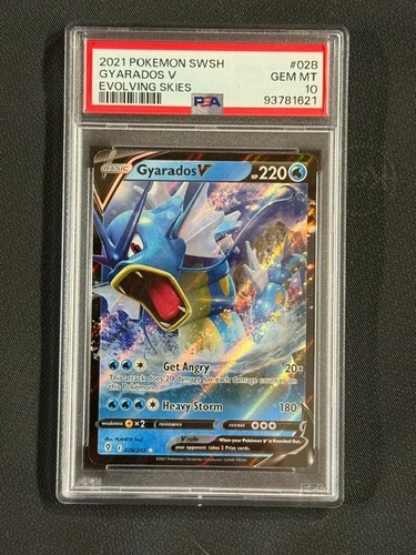 2021 Pokemon SWSH Gyarados V Evolving Skies #28 PSA Gem Mt 10