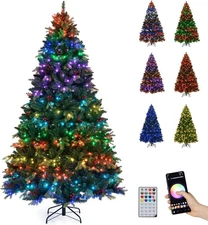 Goplus 8 FT Smart Pre-Lit Artificial Christmas Tree with Remote Control, 650