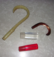 4 Vtg Lucite Umbrella Handles Green Red Clear Brown