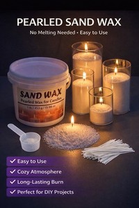 Pearled Sand Wax 1 lb for Candle Making DIY Kit No Melt Easy Use Long Burn