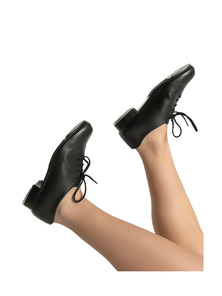 Capezio Unisex-Niño Tic Toe Tap Zapato Baile 5.5 Ancho Niño Grande Negro Envío Rápido Foto 4 de 4