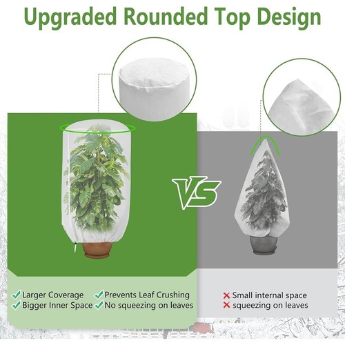 Outdoor Plant Covers Frost Protection Winter Insulation W/ Zipper Drawstring New - Picture 17 of 36
