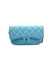 Chanel Quilted Classic Flap Phone Holder with Chain Blue 31  49 cc695