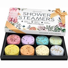 Shower Steamers Aromatherapy Birthday Gifts 8 Count Pack of 1 , Cream White