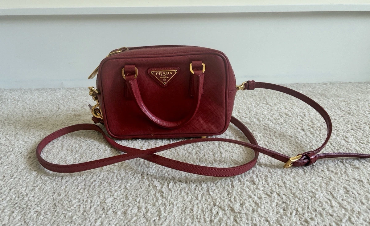 PRADA 赤 レザー ショルダーバッグ PRADA Leather Exterior Red Bags & Handbags for Women for sale | eBay