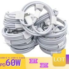 Lot 60W USB-C to USB-C Cable Type C to Type C Fast Charging Cord Rapid Charger