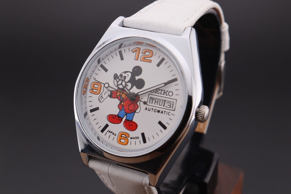 Vintage Seiko 5 Mickey Mouse Automatic Men's Wrist Watch, Day