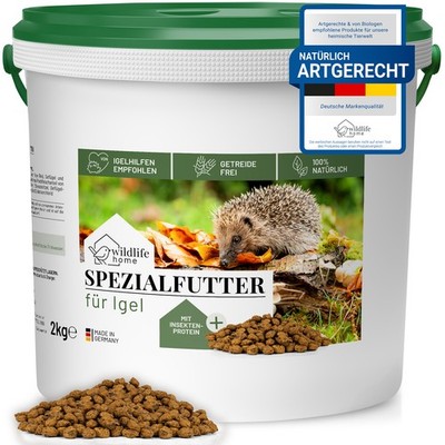 WILDLIFE HOME Igelfutter Getreidefrei 2kg - Artgerechtes Spezialfutter für Igel