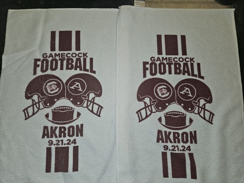 2 USC Gamecocks Football Sandstorm Towels USC Vs. Akron OH, Zips  9.21.24