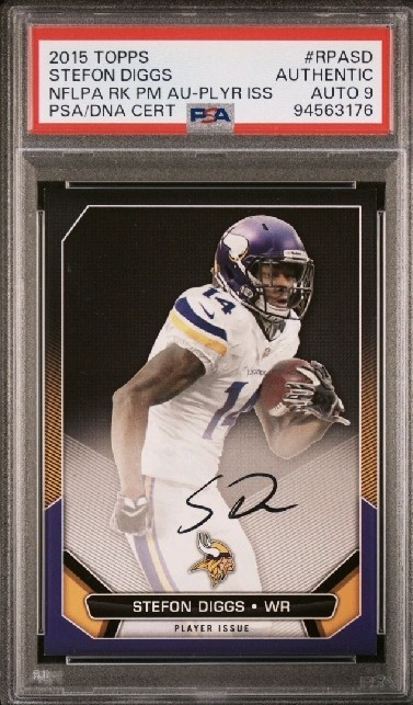 Stephon Diggs 2015 Topps NFL RC Rookie Autograph PSA DNA 9 Patriots Auto RC