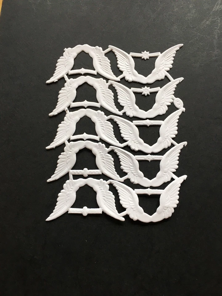 MARKENLOS Engelflügel weiß Papier Weihnachten Wachsdekor Borte Wachs Wachskerze