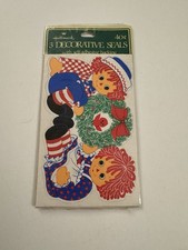 Vintage Raggedy Ann Andy Stickers Hallmark Seal Stickers New 3 Pack B63
