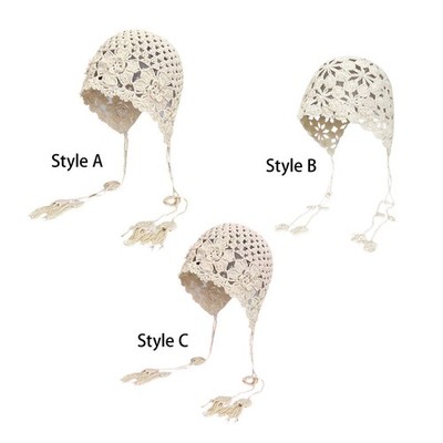Häkelmütze Damen Beanie Cap Handgefertigte Strickmütze Luftige Sommermütze