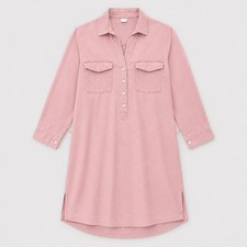 Old Navy Shirt Dress Womens Small Pink Long Sleeve Button Front Collared Utility