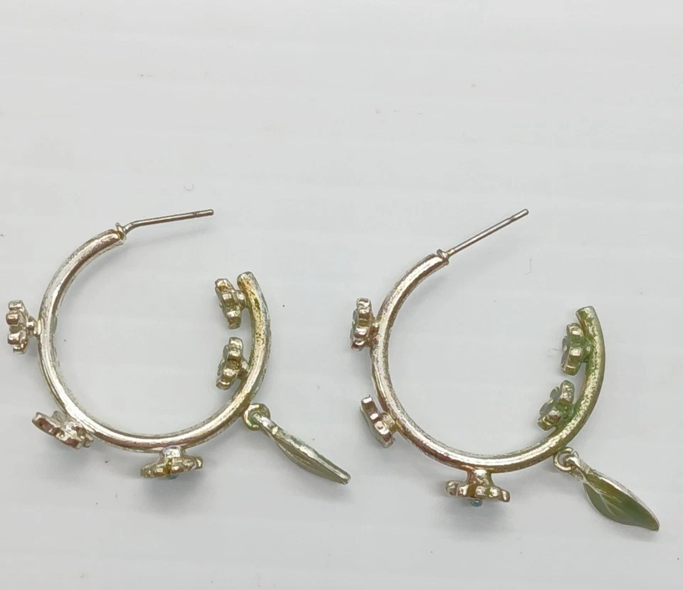 Винтажный Avon зеленый и синий эмали окрашенный цветочный серьги и ожерелье комплект - Изображение 4 из 4