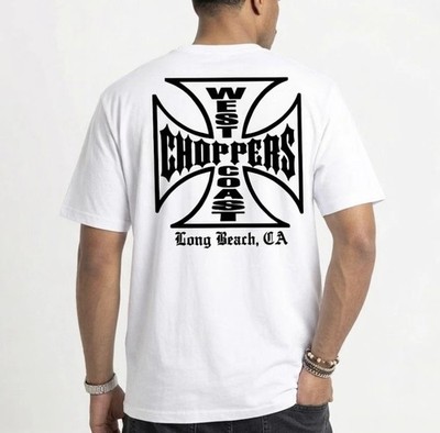 Men'S Trendy T-Shirt Featuring a West Coast Choppers Letter Print shirt（on back）