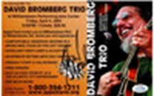 David Bromberg Trio Signed 6x9 Pomo Photo Card w Ticket