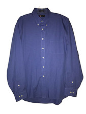 Ralph Lauren Chaps Blue Button Down Shirt Size Large 36/27 Wrinkle Free