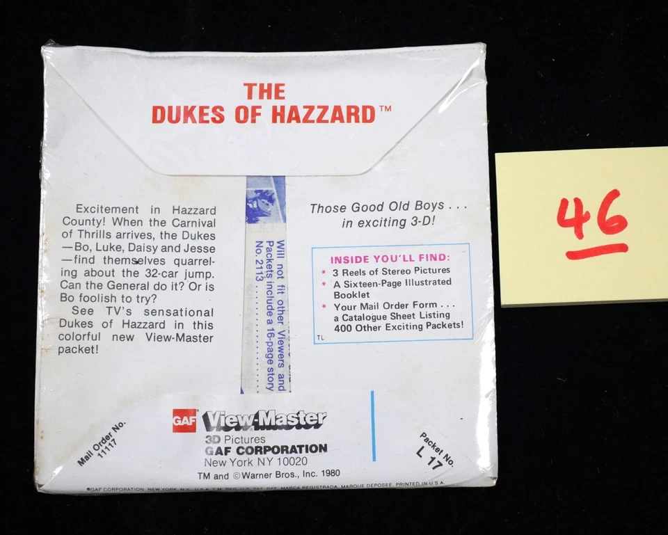 The DUKES of HAZZARD View-Master 3 Reel Packet L17 - 1980 NEW UNOPENED - Image 2 of 2