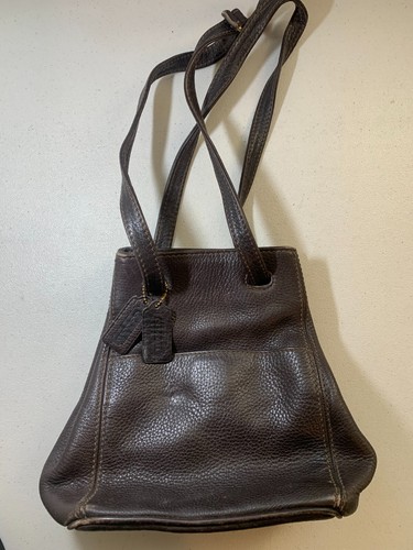 Vintage Coach Sonoma Bucket Bag Brown Pebbled Leather 2 Handle Shoulder 4923