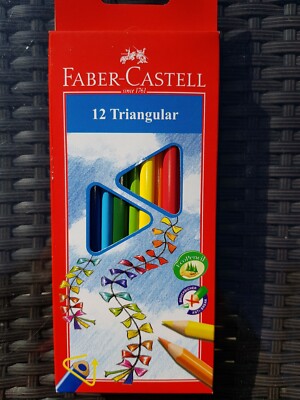  Faber Castell 12 Buntstifte Dreikant Malstifte Colour Pencils Triangular Neu