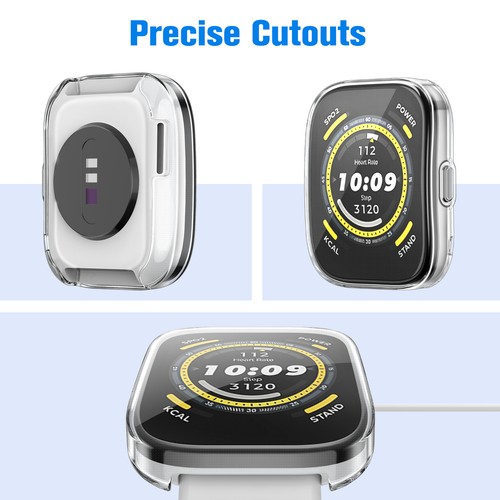 【3 Pack】 Screen Protector Case for Amazfit Bip 5 Soft TPU Plated Bumper Cover - Picture 4 of 10