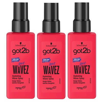 got2b got Wavez Hydrating 3x 150ml Wave Spray lässige Wellen welches Haar Curly
