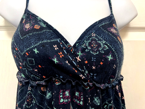 SO Tie Back Sundress Womens Sz XS Blue Floral Babydoll Tiered Padding Kohls NWT - Picture 2 of 11