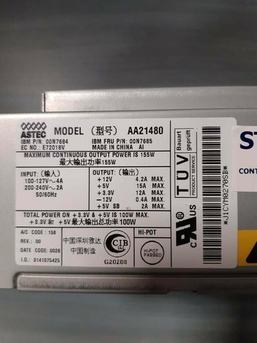 ALIMENTATORE PSU ASTEC AA21480 00N7685 100W - Foto 2 di 4