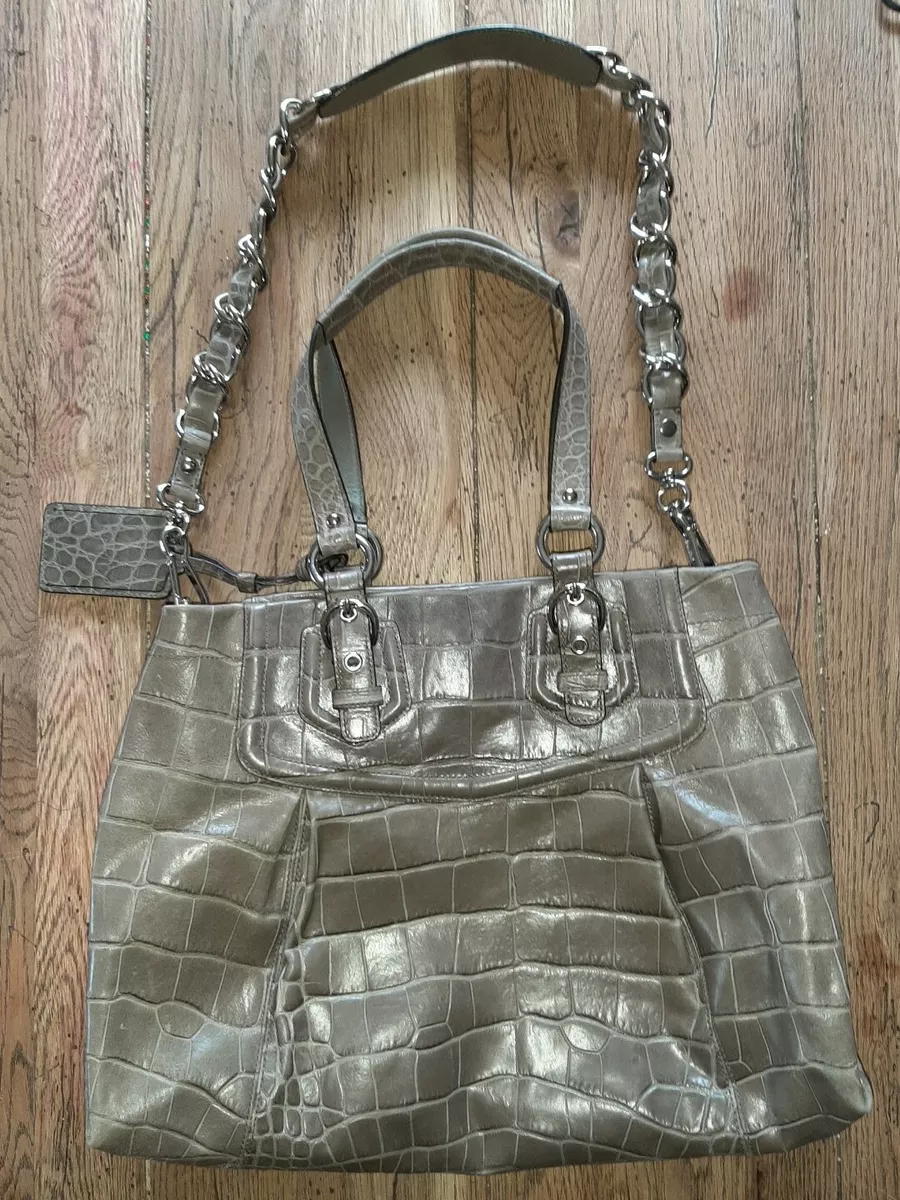 Grey Italian Leather Foldover Crossbody Bag Made in USA