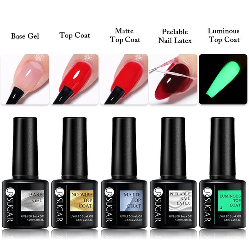 UR SUGAR 7,5 ml esmalte de uñas sin limpieza capa superior base gel arte en uñas gel remojo UV - Imagen 6 de 44