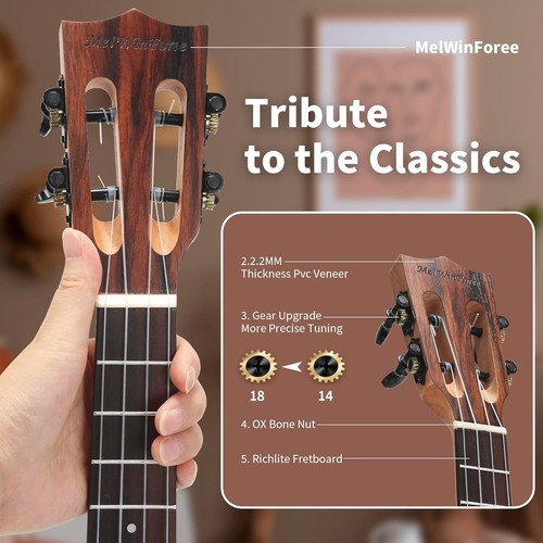 Versatile Electric Ukulele Bundle for Left-Handed Beginners - Exceptional Sound - Picture 7 of 9
