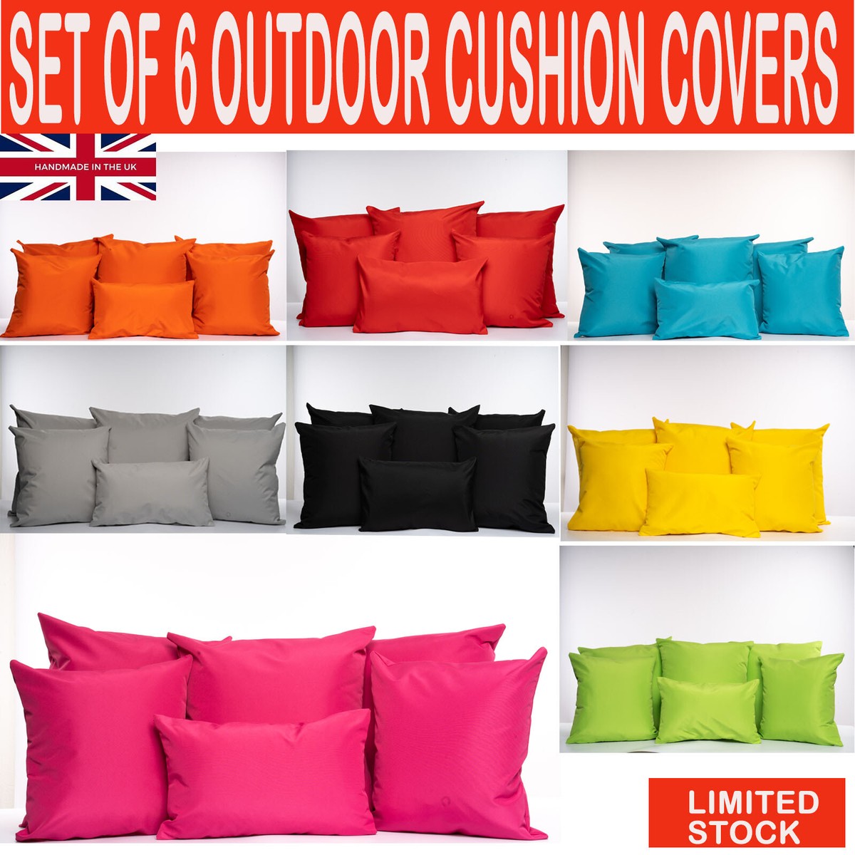 Outdoor FR Cushion Covers Set Weather Resistant Chair Seat Patio Garden  Lounge