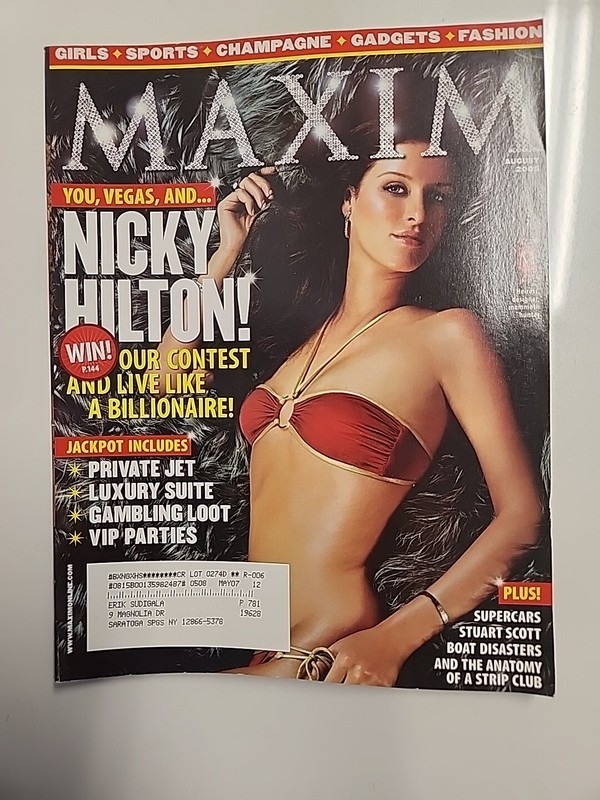 Maxim Magazine August 2005 - Nicky Hilton Jacqui Maxwell  20th Birthday Present
