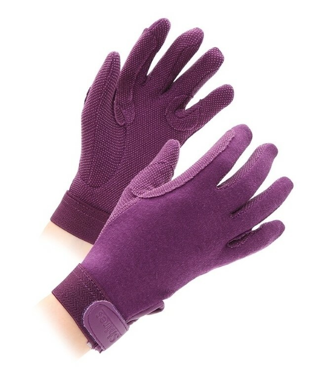 Children's Newbury Horse Riding Pimple Grip Gloves - Purple - Medium - Shires
