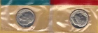 1975-P & D UNCIRCULATED BU ROOSEVELT DIMES IN MINT SET CELLO (2 coins)