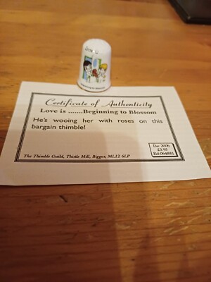 A Lovely Bone China Thimble Which Is Called Love is ..... Beginning To Blossom.