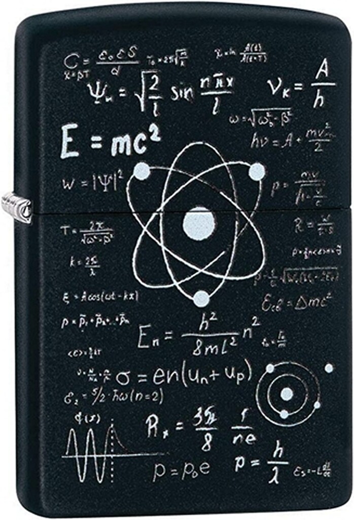 Zippo 99718 school time mathematics equations Black Matte Lighter