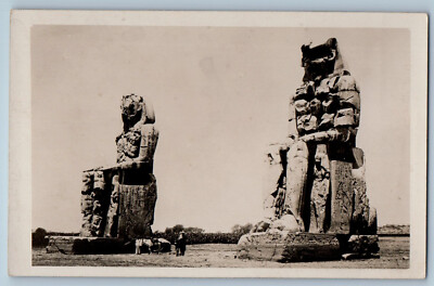Greece Postcard Colossus of Memnon Representing King Amenhotep III c1920's RPPC