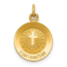 14k Yellow Gold Confirmation Charm Pendant Perfect Gift for Her