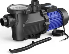 AQUASTRONG In/Above Ground Pool Pump, 1.5 HP Single Speed, 220V, with High Flow