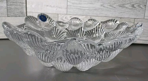 Royal Copenhagen Crystal Mussel Shell Glass Bowl by Per Lutkin (W189) - Picture 2 of 9