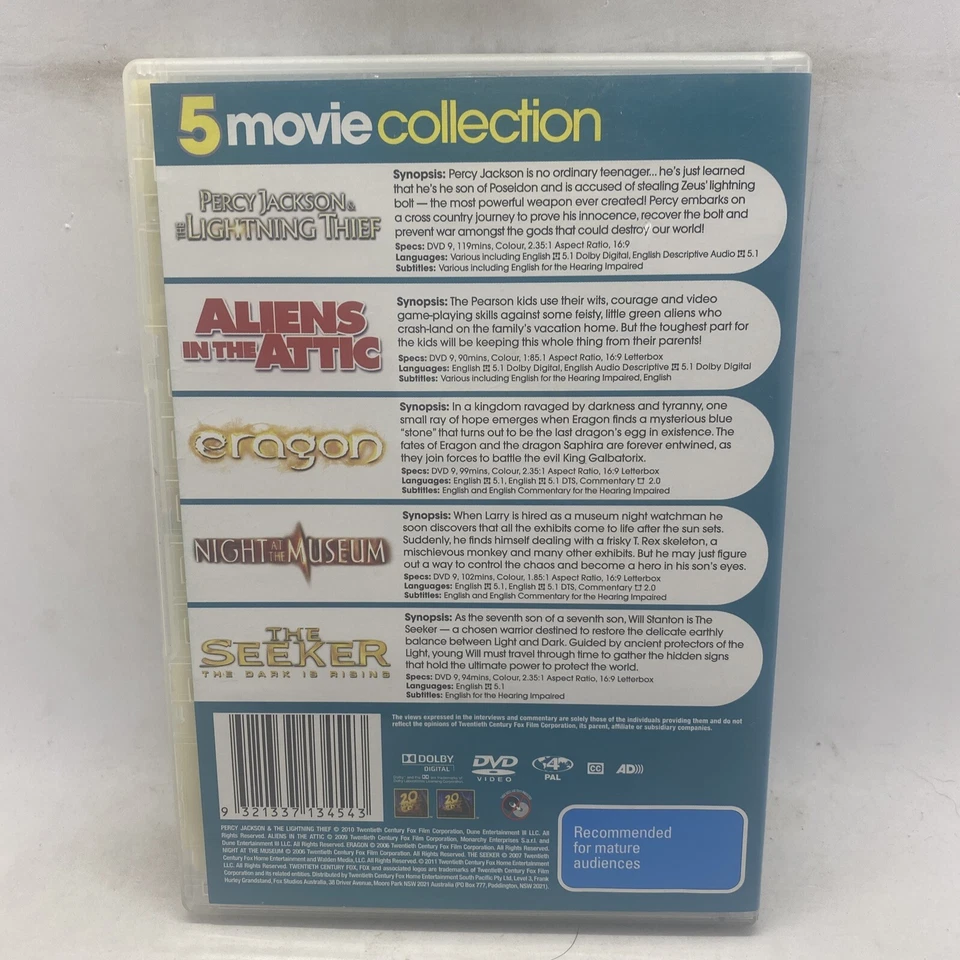 Percy Jackson Aliens in The Attic Eragon Night at The Museum The Seeker Region 4 Foto 2 de 4