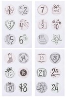 24 Adventszahlen Sticker Zahlen Adventskalender Rund